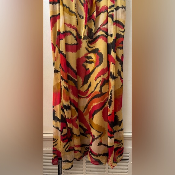 NWT Vintage Y2K Rocha. John Rocha Beaded Red Cream Sleeveless Slip Maxi Dress 14 - Picture 12 of 16